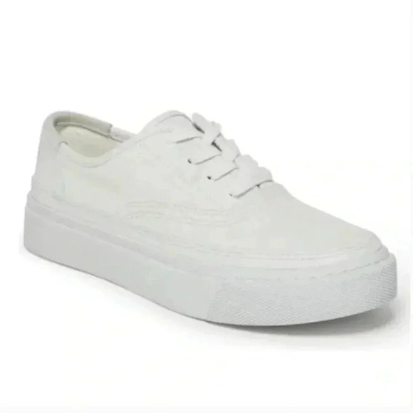 NWT All Saints Bella Suede Sneaker in White Ecru Leather